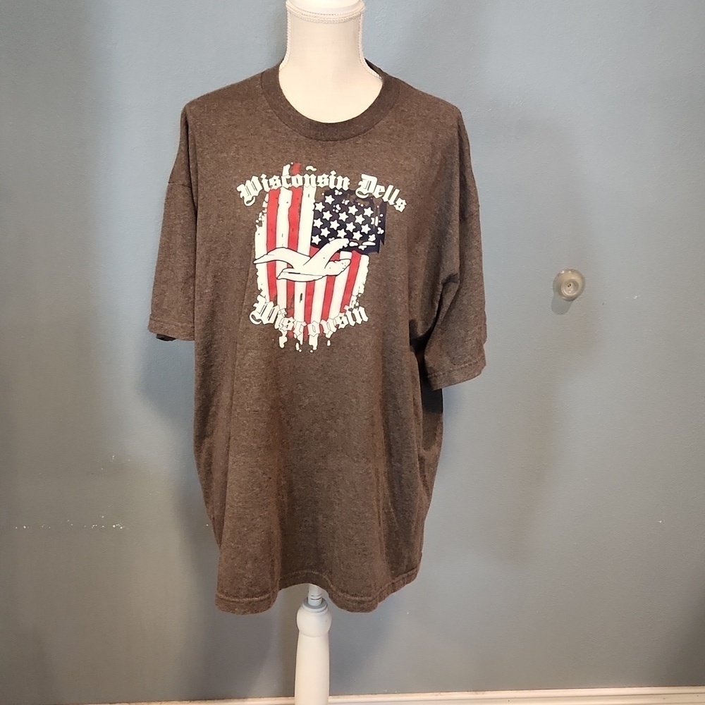 Alstyle Activewear Wisconsin Dells patriotic American flag shirt